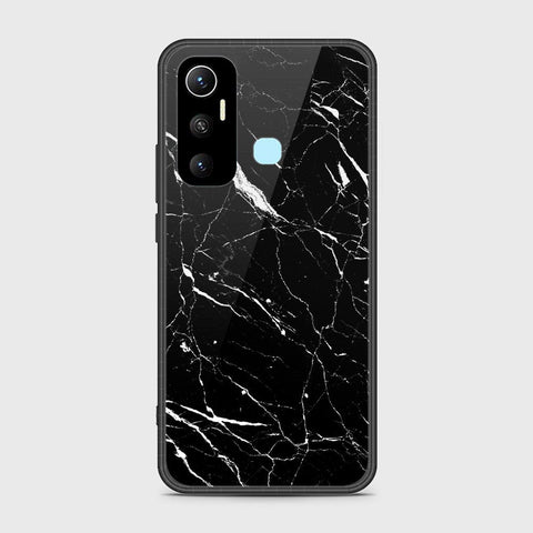 Infinix Hot 11 Cover- Black Marble Series - HQ Ultra Shine Premium Infinity Glass Soft Silicon Borders Case