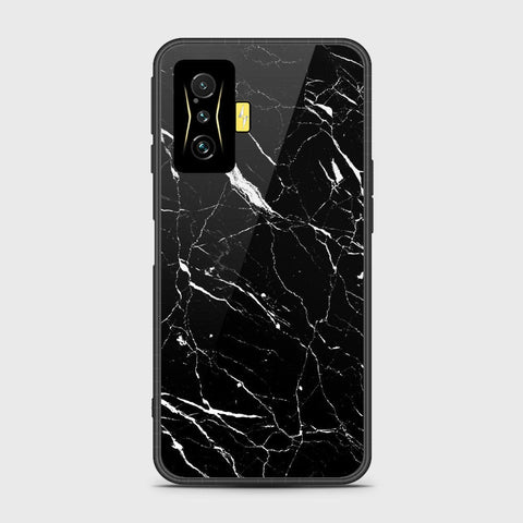 Xiaomi Poco F4 GT Cover- Black Marble Series - HQ Ultra Shine Premium Infinity Glass Soft Silicon Borders Case