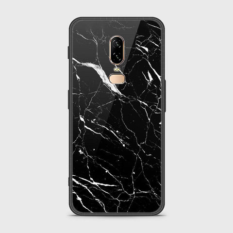 OnePlus 6 Cover- Black Marble Series - HQ Ultra Shine Premium Infinity Glass Soft Silicon Borders Case