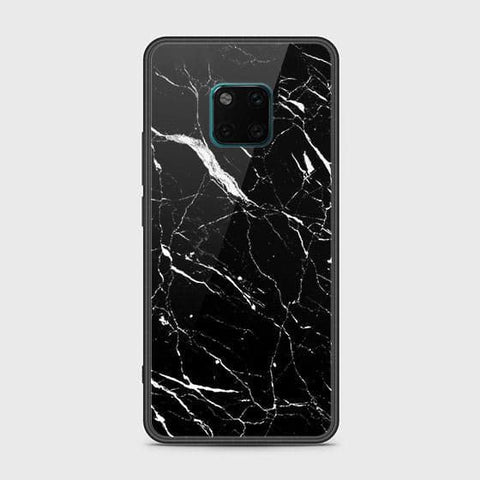 Huawei Mate 20 Pro Cover - Black Marble Series - HQ Ultra Shine Premium Infinity Glass Soft Silicon Borders Case