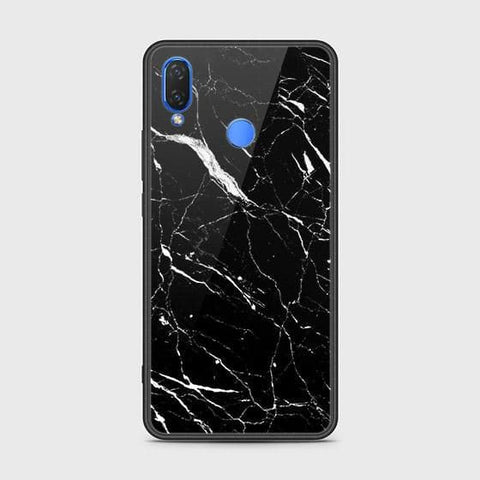 Huawei Nova 3 Cover - Black Marble Series - HQ Ultra Shine Premium Infinity Glass Soft Silicon Borders Case