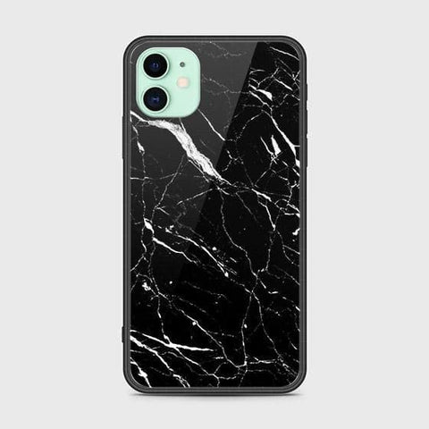 iPhone 11 Cover - Black Marble Series - HQ Ultra Shine Premium Infinity Glass Soft Silicon Borders Case