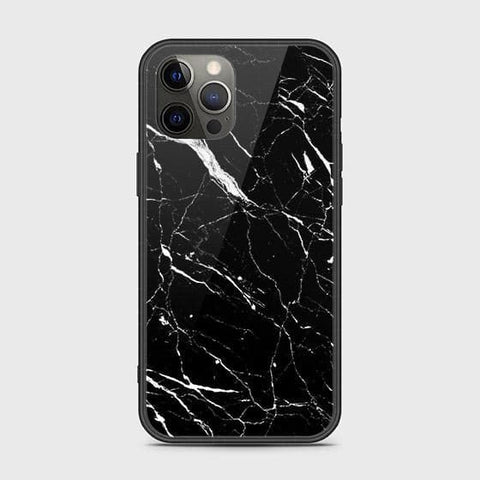 iPhone 12 Pro Cover - Black Marble Series - HQ Ultra Shine Premium Infinity Glass Soft Silicon Borders Case