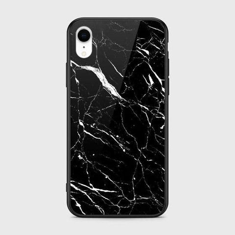 iPhone XR Cover - Black Marble Series - HQ Ultra Shine Premium Infinity Glass Soft Silicon Borders Case