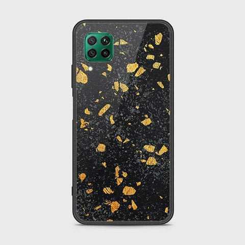 Huawei P40 Lite Cover - Black Marble Series - HQ Ultra Shine Premium Infinity Glass Soft Silicon Borders Case