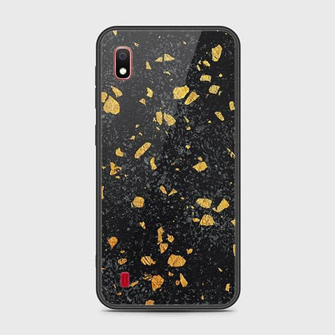 Samsung Galaxy A10 Cover - Black Marble Series - HQ Ultra Shine Premium Infinity Glass Soft Silicon Borders Case