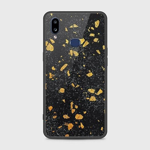 Samsung Galaxy A10s Cover - Black Marble Series - HQ Ultra Shine Premium Infinity Glass Soft Silicon Borders Case