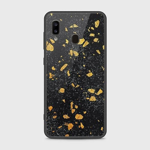 Samsung Galaxy A30 Cover - Black Marble Series - HQ Ultra Shine Premium Infinity Glass Soft Silicon Borders Case