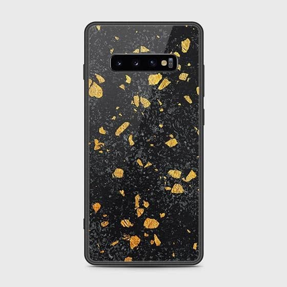 Samsung Galaxy S10 Plus Cover - Black Marble Series - HQ Ultra Shine Premium Infinity Glass Soft Silicon Borders Case (Fast Delivery)