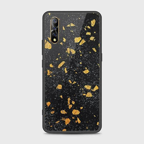 Vivo S1 Cover - Black Marble Series - HQ Ultra Shine Premium Infinity Glass Soft Silicon Borders Case