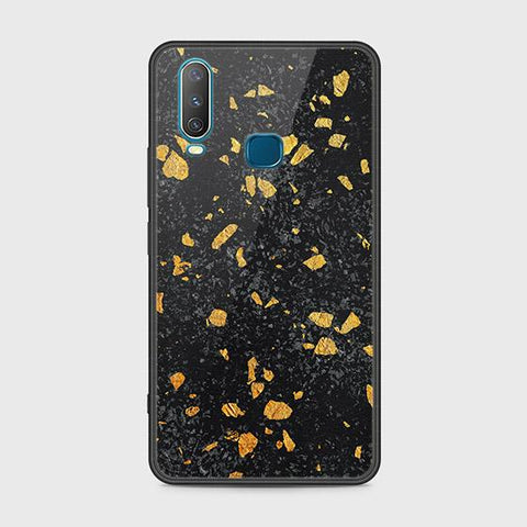 Vivo Y17 Cover - Black Marble Series - HQ Ultra Shine Premium Infinity Glass Soft Silicon Borders Case