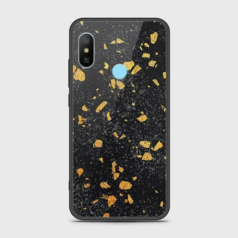 Xiaomi Mi A2 Lite Cover - Black Marble Series - HQ Ultra Shine Premium Infinity Glass Soft Silicon Borders Case