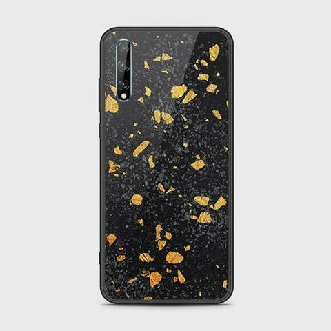 Huawei Y8p Cover - Black Marble Series - HQ Ultra Shine Premium Infinity Glass Soft Silicon Borders Case