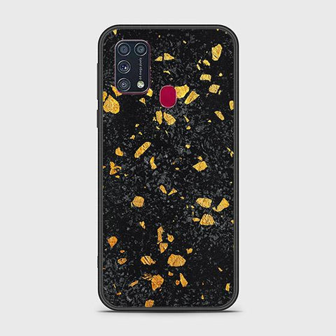 Samsung Galaxy M21 Cover - Black Marble Series - HQ Ultra Shine Premium Infinity Glass Soft Silicon Borders Case