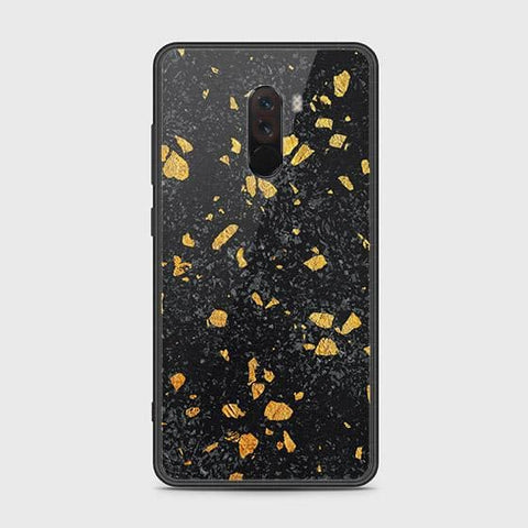 Xiaomi Pocophone F1 Cover - Black Marble Series - HQ Ultra Shine Premium Infinity Glass Soft Silicon Borders Case