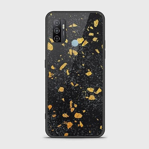 Oppo A53 Cover - Black Marble Series - HQ Ultra Shine Premium Infinity Glass Soft Silicon Borders Case