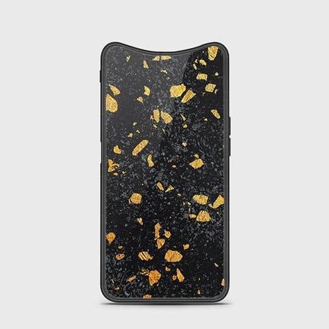 Oppo Find X Cover - Black Marble Series - HQ Ultra Shine Premium Infinity Glass Soft Silicon Borders Case