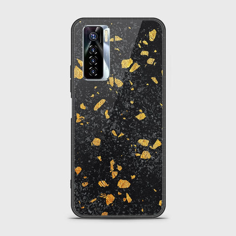 Tecno Camon 17 Pro Cover - Black Marble Series - HQ Ultra Shine Premium Infinity Glass Soft Silicon Borders Case