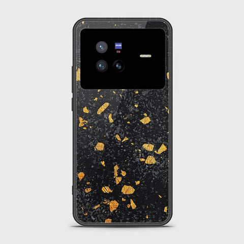 Vivo X80 Cover- Black Marble Series - HQ Ultra Shine Premium Infinity Glass Soft Silicon Borders Case