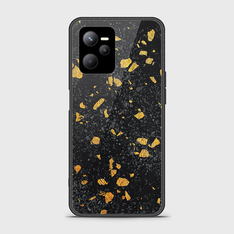 Realme Q5 Cover- Black Marble Series - HQ Ultra Shine Premium Infinity Glass Soft Silicon Borders Case