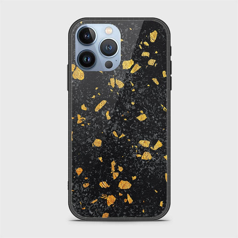 iPhone 14 Pro Cover- Black Marble Series - HQ Ultra Shine Premium Infinity Glass Soft Silicon Borders Case