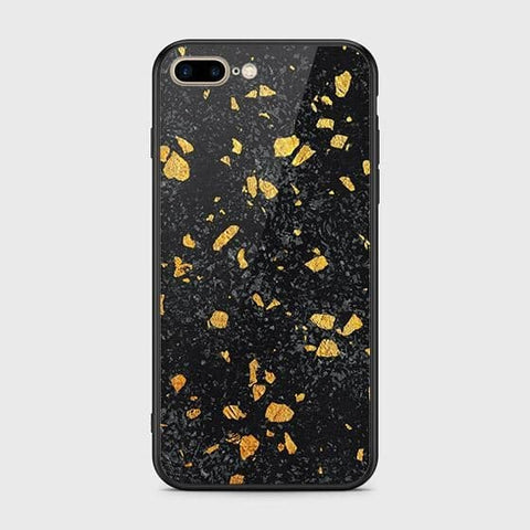 iPhone 7 Plus Cover - Black Marble Series - HQ Ultra Shine Premium Infinity Glass Soft Silicon Borders Case