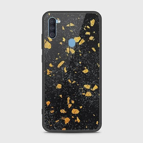 Samsung Galaxy M11 Cover - Black Marble Series - HQ Ultra Shine Premium Infinity Glass Soft Silicon Borders Case