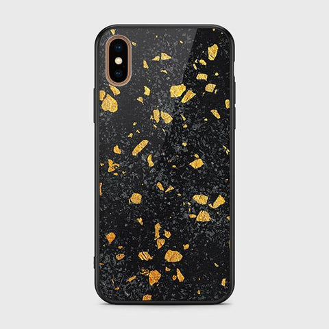 iPhone XS Max Cover - Black Marble Series - HQ Ultra Shine Premium Infinity Glass Soft Silicon Borders Case