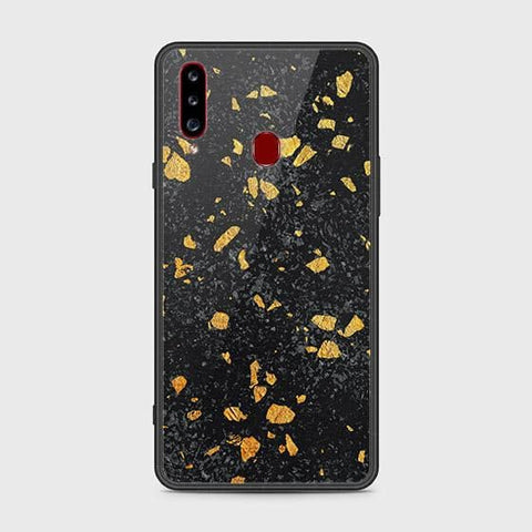 Samsung Galaxy A20s Cover - Black Marble Series - HQ Ultra Shine Premium Infinity Glass Soft Silicon Borders Case