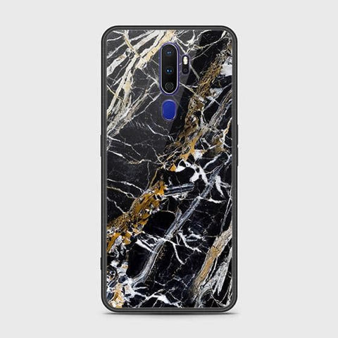 Oppo A9 2020 Cover - Black Marble Series - HQ Ultra Shine Premium Infinity Glass Soft Silicon Borders Case