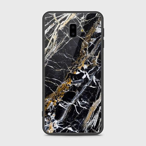 Samsung Galaxy J6 Plus 2018 Cover - Black Marble Series - HQ Ultra Shine Premium Infinity Glass Soft Silicon Borders Case