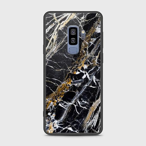 Samsung Galaxy S9 Plus Cover - Black Marble Series - HQ Ultra Shine Premium Infinity Glass Soft Silicon Borders Case