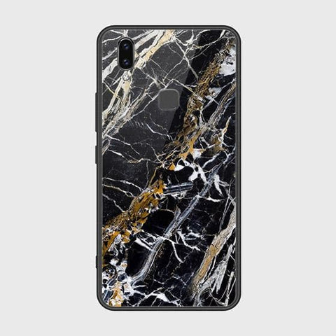 Vivo Y85 Cover - Black Marble Series - HQ Ultra Shine Premium Infinity Glass Soft Silicon Borders Case