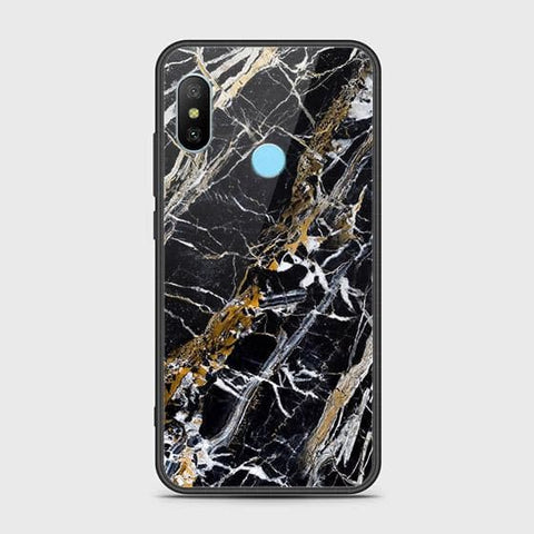 Xiaomi Redmi 6 Pro Cover - Black Marble Series - HQ Ultra Shine Premium Infinity Glass Soft Silicon Borders Case