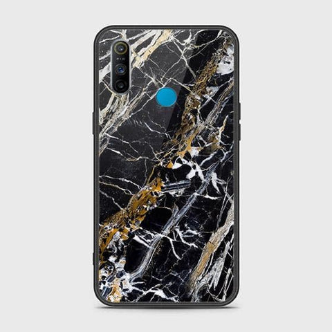 Realme C3 Cover - Black Marble Series - HQ Ultra Shine Premium Infinity Glass Soft Silicon Borders Case