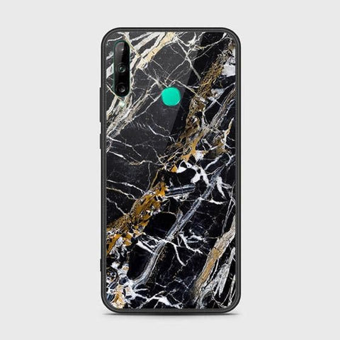 Huawei P40 lite E Cover - Black Marble Series - HQ Ultra Shine Premium Infinity Glass Soft Silicon Borders Case