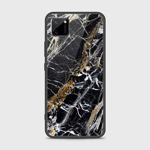 Realme C11 Cover - Black Marble Series - HQ Ultra Shine Premium Infinity Glass Soft Silicon Borders Case