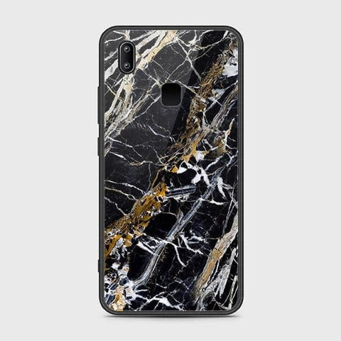 Vivo Y95 Cover - Black Marble Series - HQ Ultra Shine Premium Infinity Glass Soft Silicon Borders Case