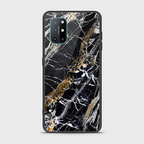 OnePlus 8T Cover - Black Marble Series - HQ Ultra Shine Premium Infinity Glass Soft Silicon Borders Case