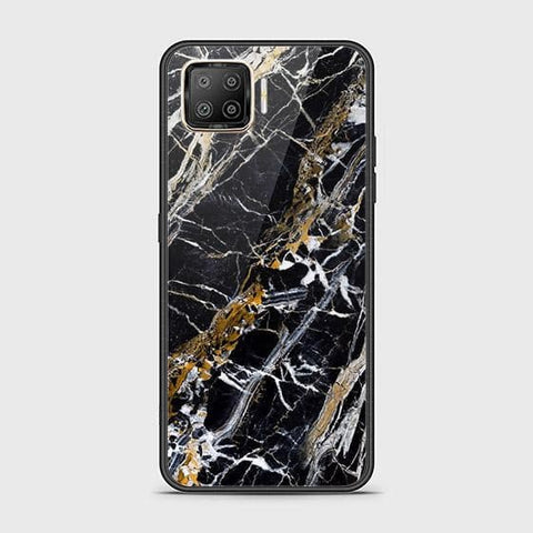 Oppo Reno 4F Cover - Black Marble Series - HQ Ultra Shine Premium Infinity Glass Soft Silicon Borders Case