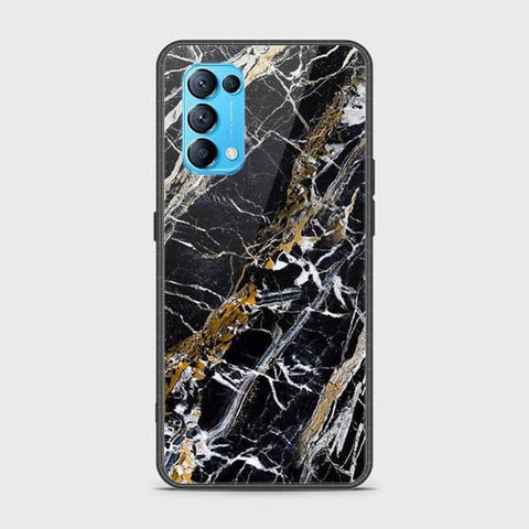 Oppo Reno 5 5G Cover - Black Marble Series - HQ Ultra Shine Premium Infinity Glass Soft Silicon Borders Case SuccessActive