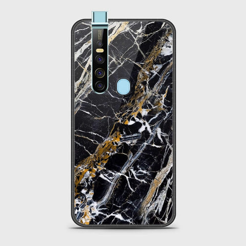 Tecno Camon 15 Pro Cover- Black Marble Series - HQ Ultra Shine Premium Infinity Glass Soft Silicon Borders Case