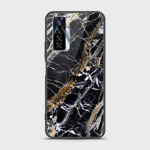 Tecno Camon 17 Pro Cover - Black Marble Series - HQ Ultra Shine Premium Infinity Glass Soft Silicon Borders Case