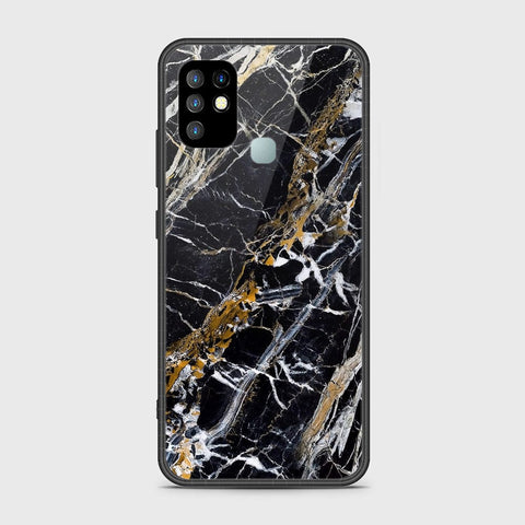 Infinix Hot 10 Cover- Black Marble Series - HQ Ultra Shine Premium Infinity Glass Soft Silicon Borders Case