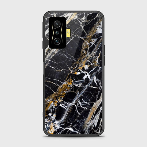 Xiaomi Poco F4 GT Cover- Black Marble Series - HQ Ultra Shine Premium Infinity Glass Soft Silicon Borders Case