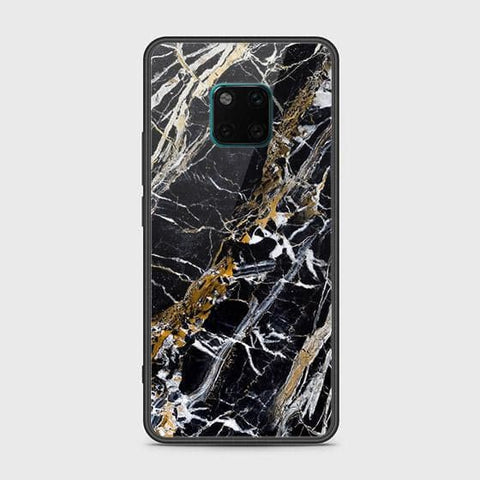 Huawei Mate 20 Pro Cover - Black Marble Series - HQ Ultra Shine Premium Infinity Glass Soft Silicon Borders Case