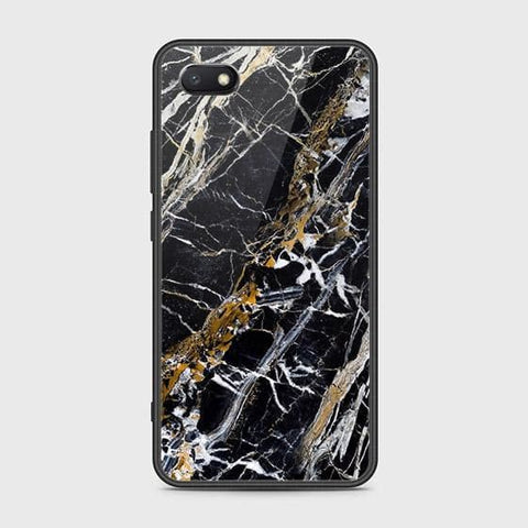 Y5 2018 Cover - Black Marble Series - HQ Ultra Shine Premium Infinity Glass Soft Silicon Borders Case