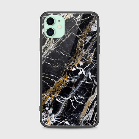 iPhone 11 Cover - Black Marble Series - HQ Ultra Shine Premium Infinity Glass Soft Silicon Borders Case