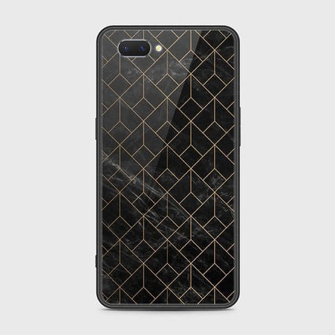 Oppo A3s Cover - Black Marble Series - HQ Ultra Shine Premium Infinity Glass Soft Silicon Borders Case