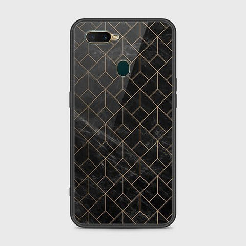 Oppo A12s Cover - Black Marble Series - HQ Ultra Shine Premium Infinity Glass Soft Silicon Borders Case